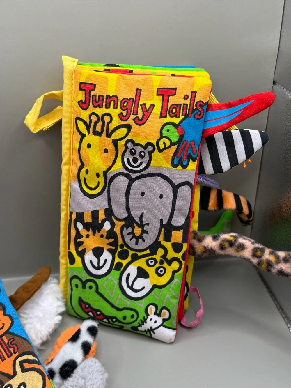 Little Jellycat Jungle Tails Puppy Tails Baby Sensory Book Lot